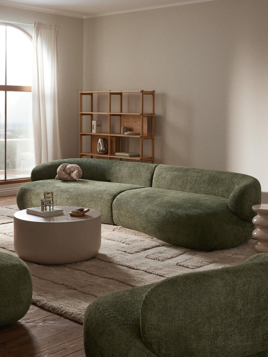 Alba Sofa (4-seater) in Teddy Bouclé — Green