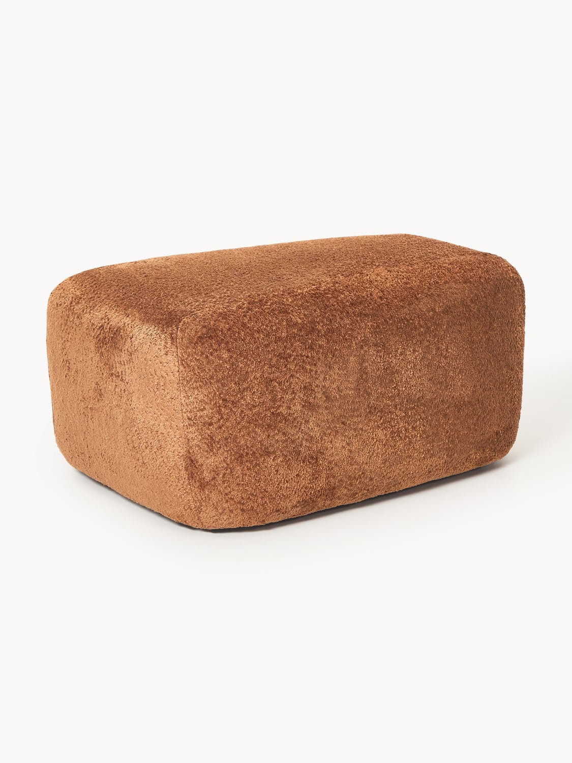 Wolke Large Ottoman in Teddy Bouclé — Terracotta