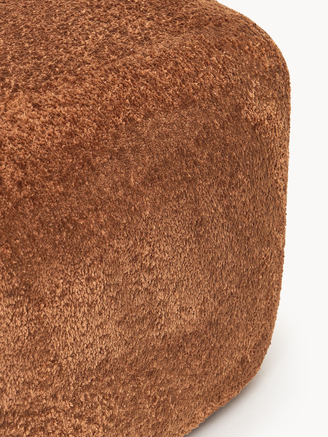 Wolke Large Ottoman in Teddy Bouclé — Terracotta