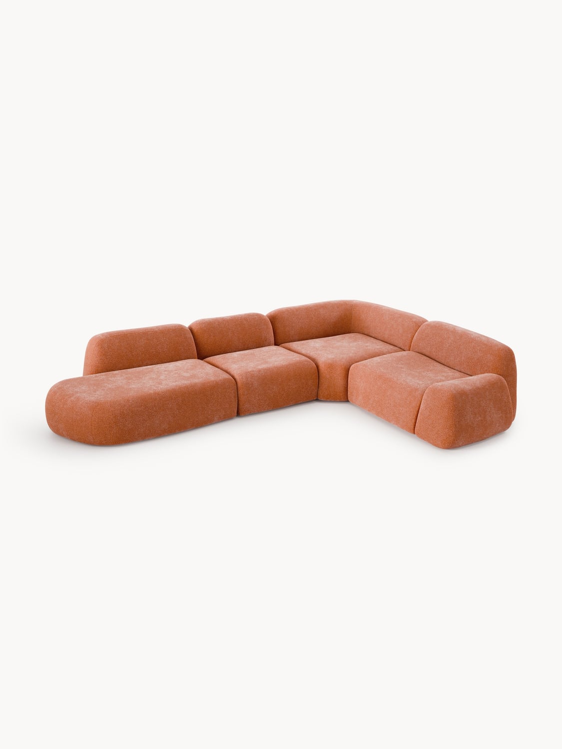 Wolke Modular XL Corner Sofa with Chaise Longue — Caramel