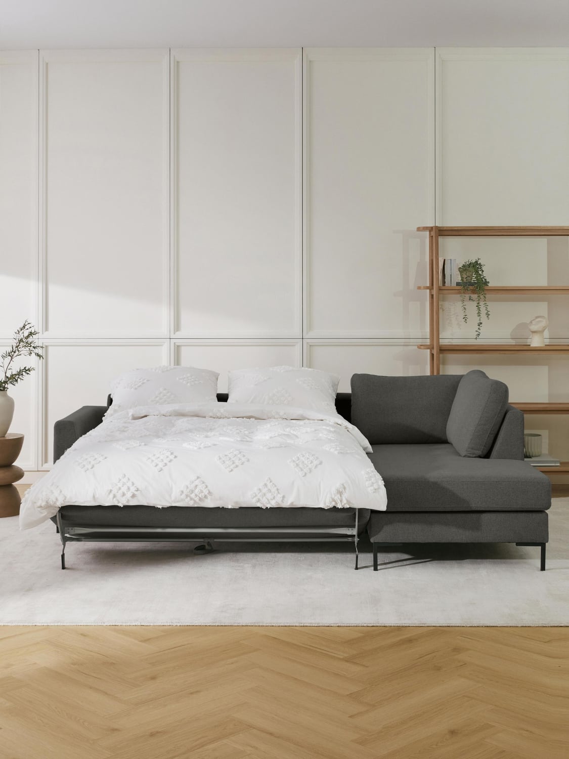 Luna Sofa Bed with Mattress, 3-seater — Dark Grey