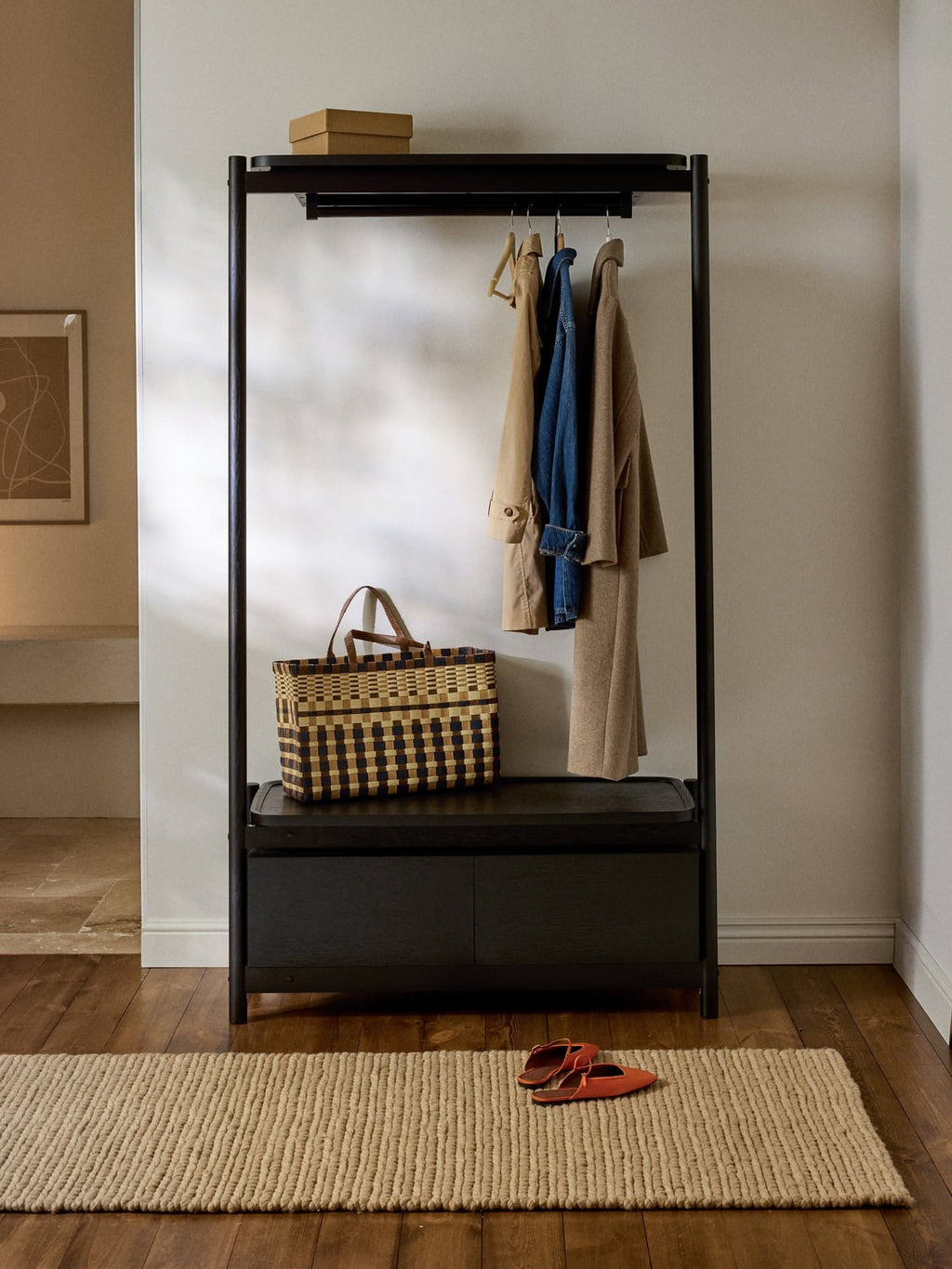 Libby Wooden Coat Stand — Dark Grey
