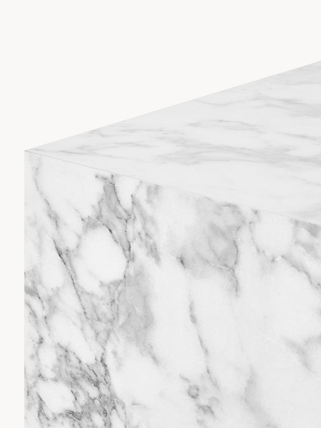 Lesley Coffee Table in Marble-Look — Light Grey