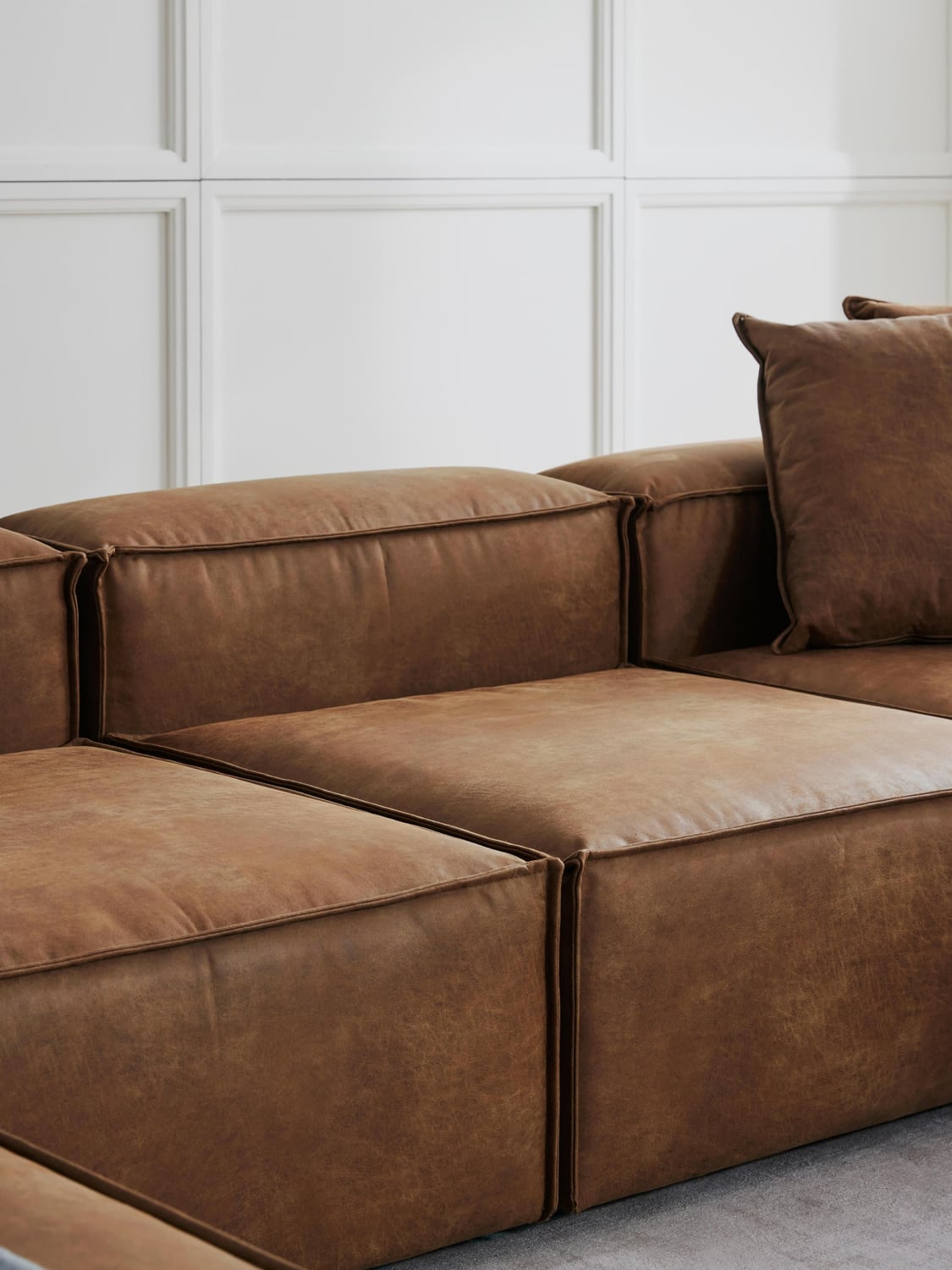 Lennon Middle Module in Leather — Caramel