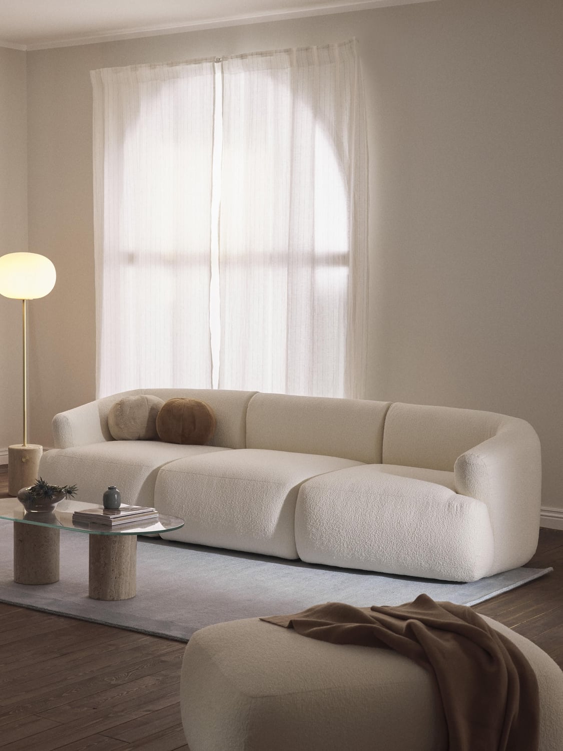 Sofia Modular Bouclé Sofa (3-seater) — Off-White