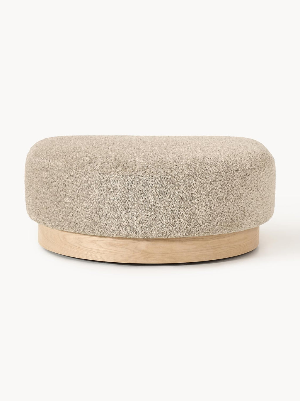 Natalie Sofa Ottoman in Teddy Bouclé — Sand Beige