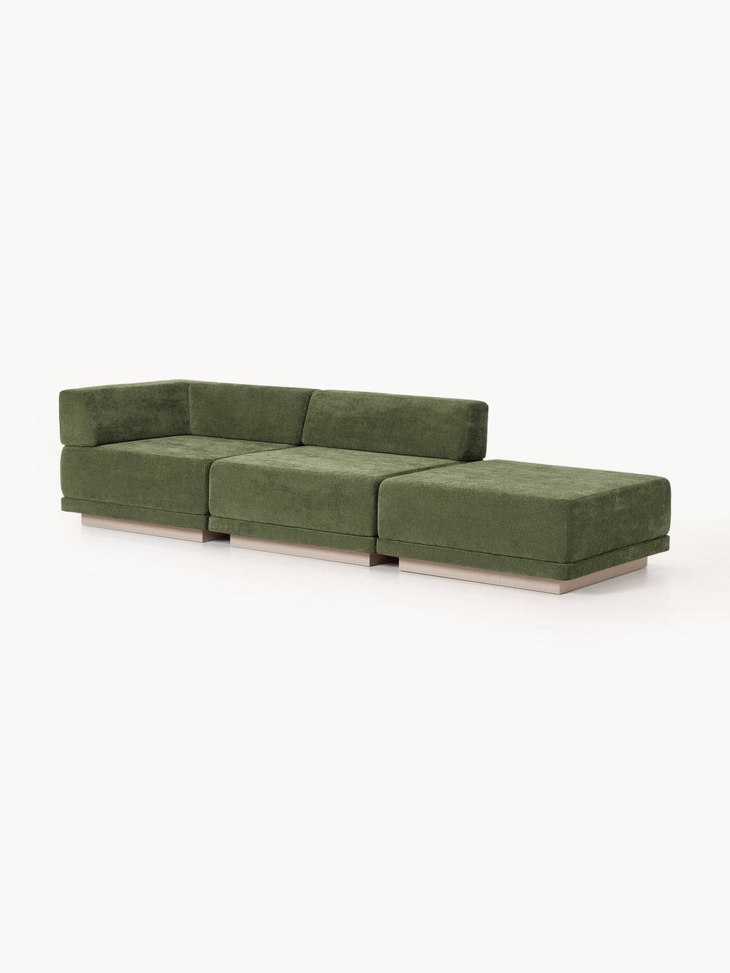 Colin Modular Sofa (4-seater) with Ottoman — Olive