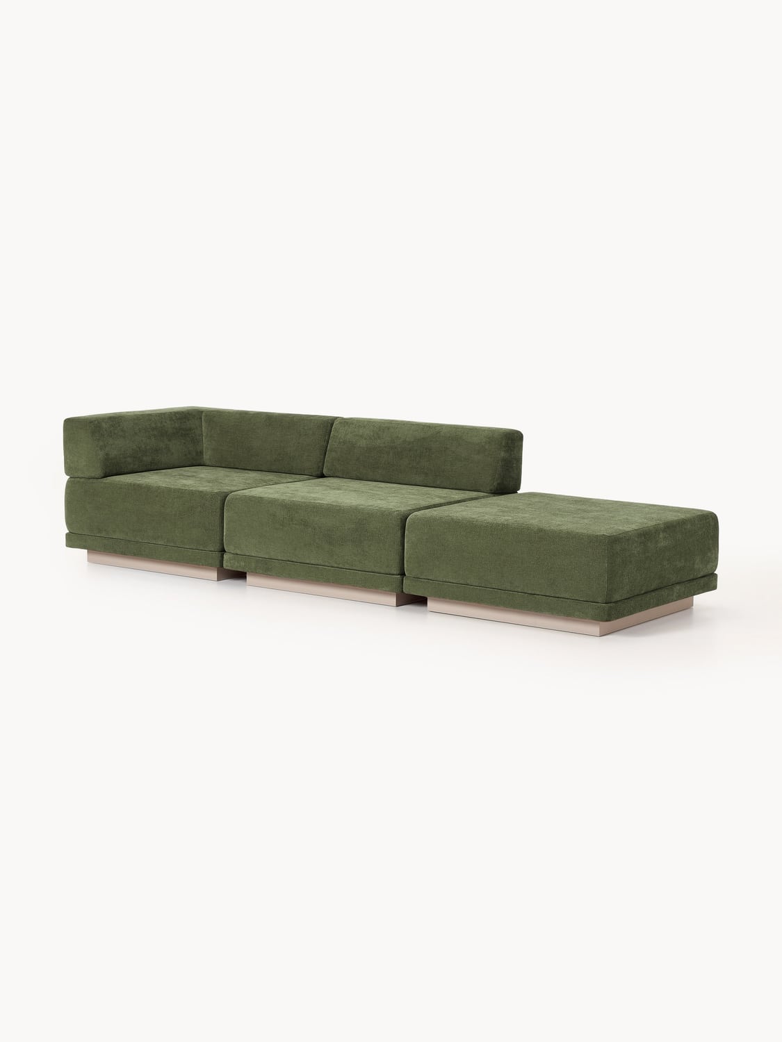 Colin Modular Sofa (4-seater) with Ottoman — Olive