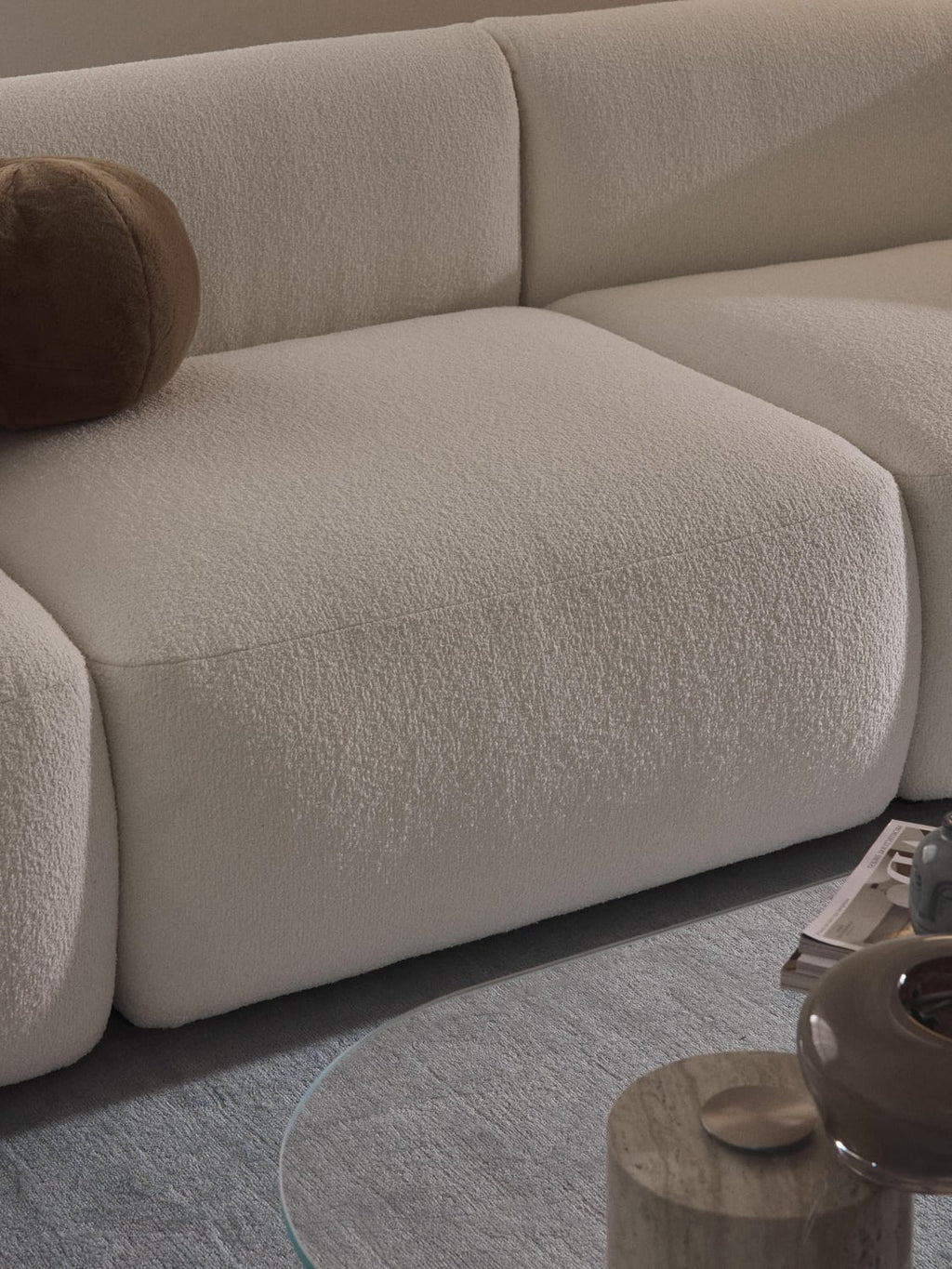 Sofia Bouclé Middle Module — Ivory