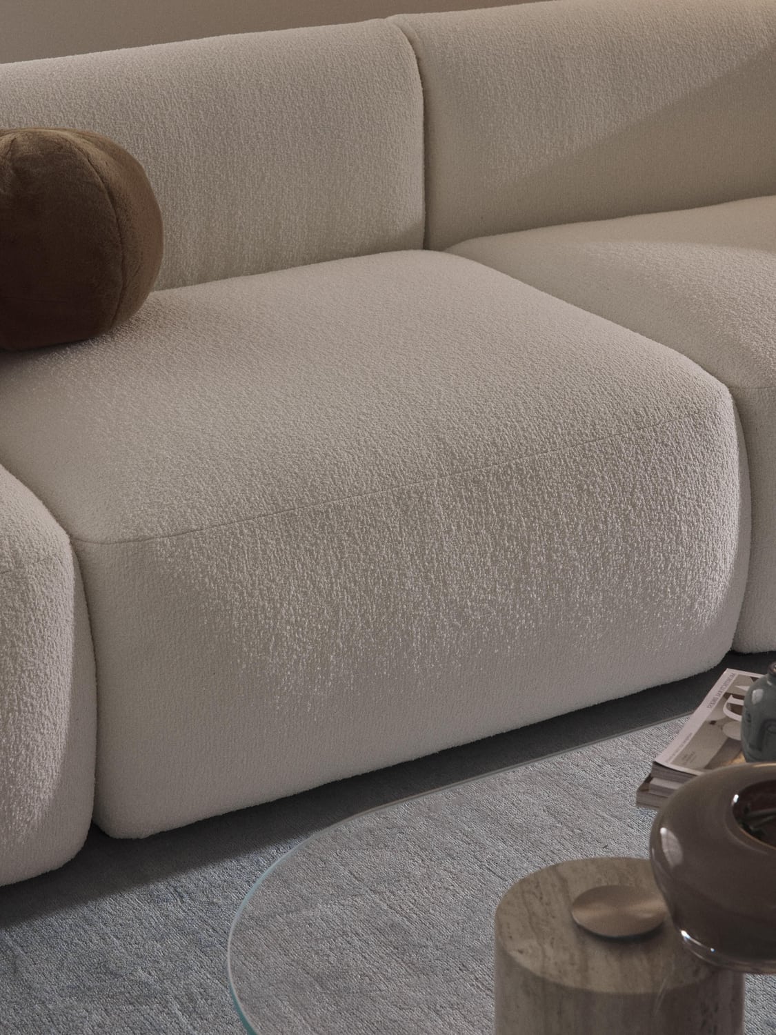 Sofia Bouclé Middle Module — Ivory
