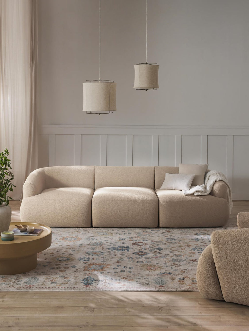Sofia Modular Bouclé Sofa (3-seater) — Ivory