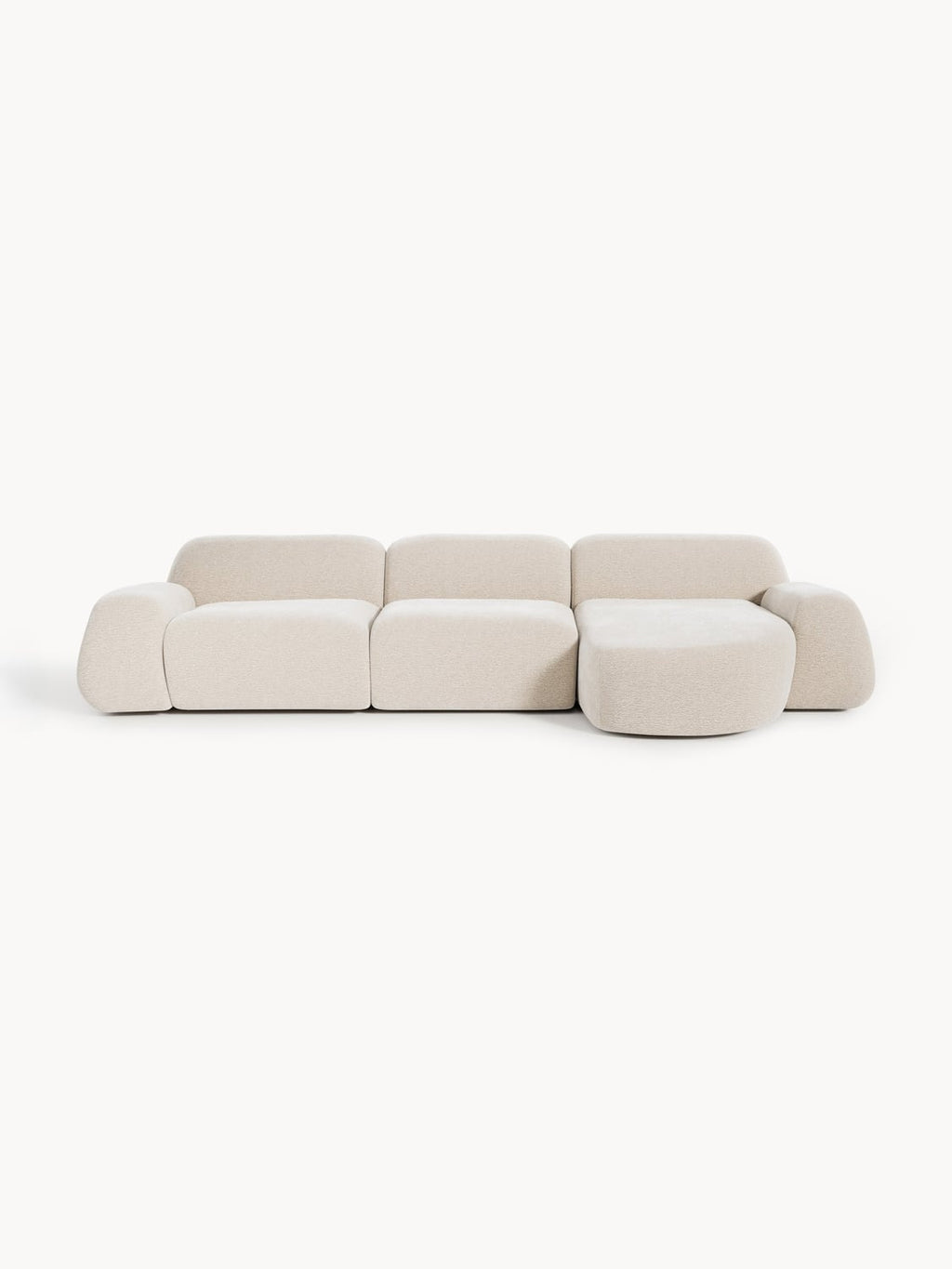 Wolke Modular Teddy-Corner Sofa (4-seater) — Light Grey