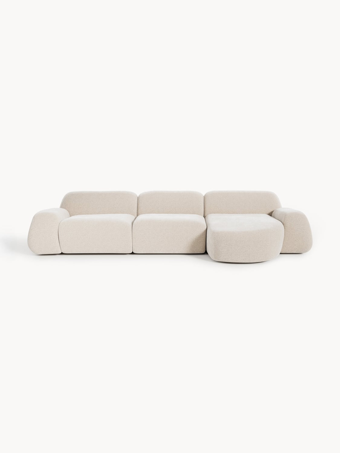 Wolke Modular Teddy-Corner Sofa (4-seater) — Light Grey