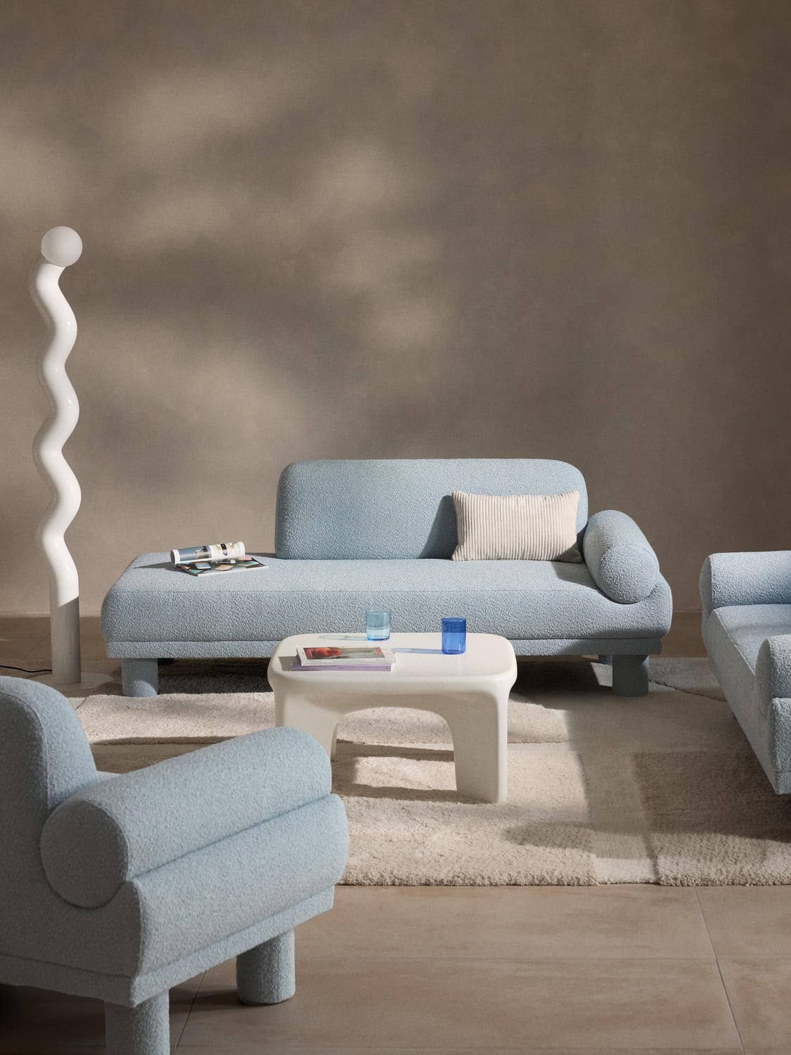 Lilo Bouclé-Ottoman — Light Grey