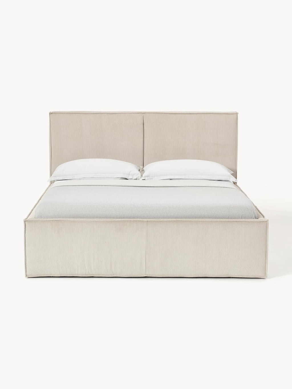 Dream Corduroy-Upholstered Bed — Light Grey