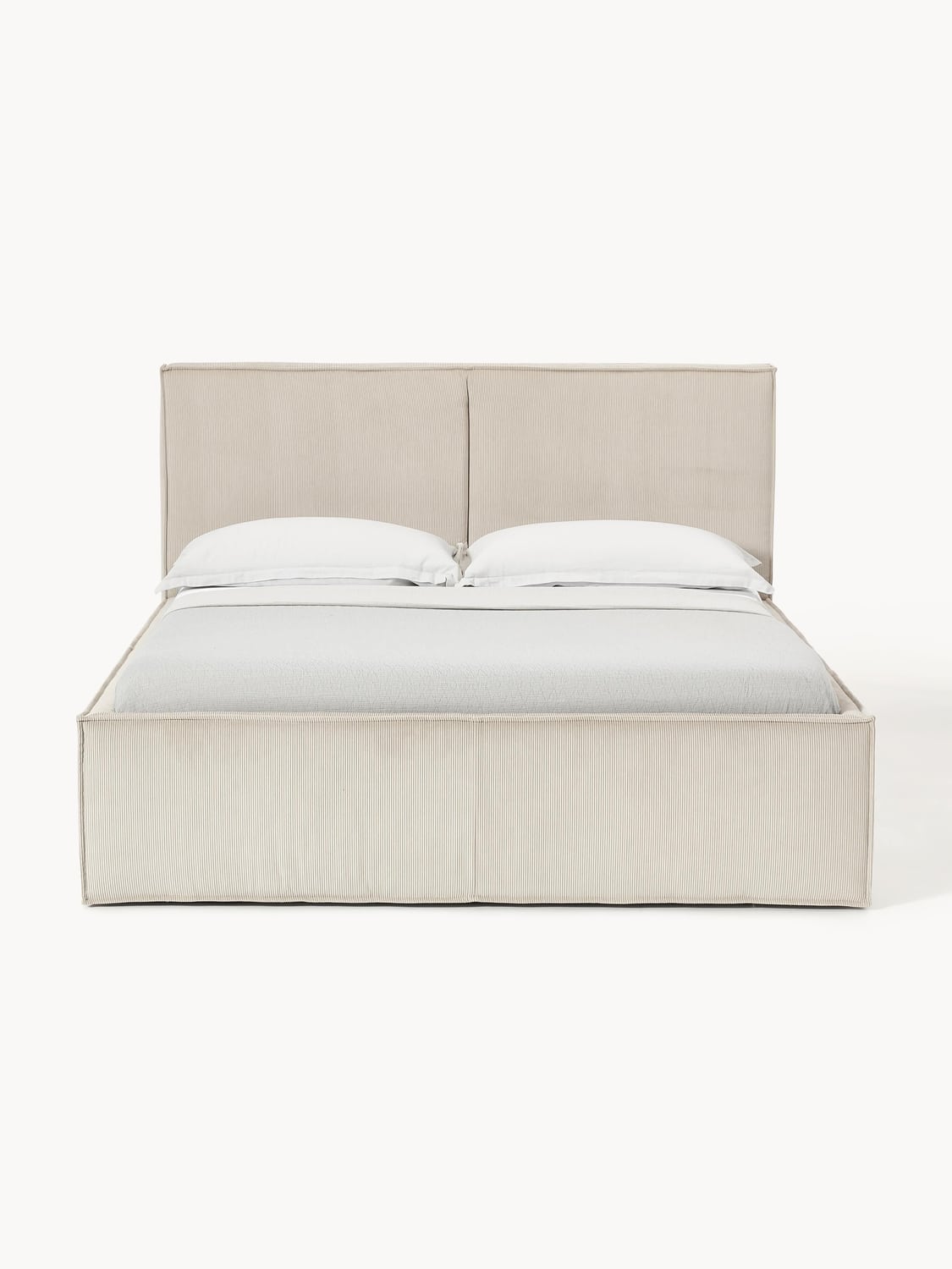 Dream Corduroy-Upholstered Bed — Light Grey