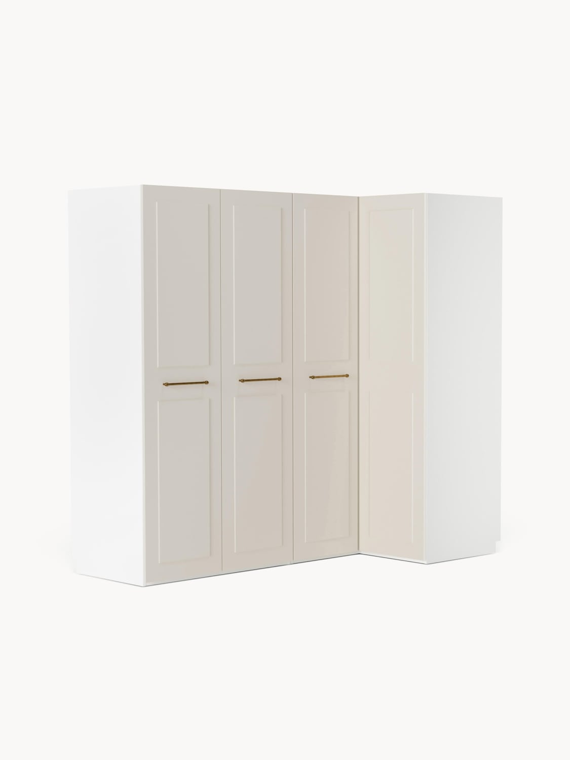 Charlotte Modular Corner Wardrobe, 215 cm Width, in various sizes — Light Grey