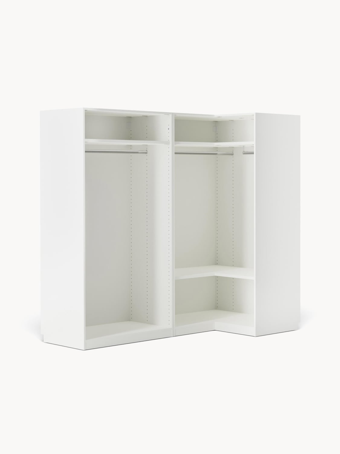 Charlotte Modular Corner Wardrobe, 215 cm Width, in various sizes — Light Grey