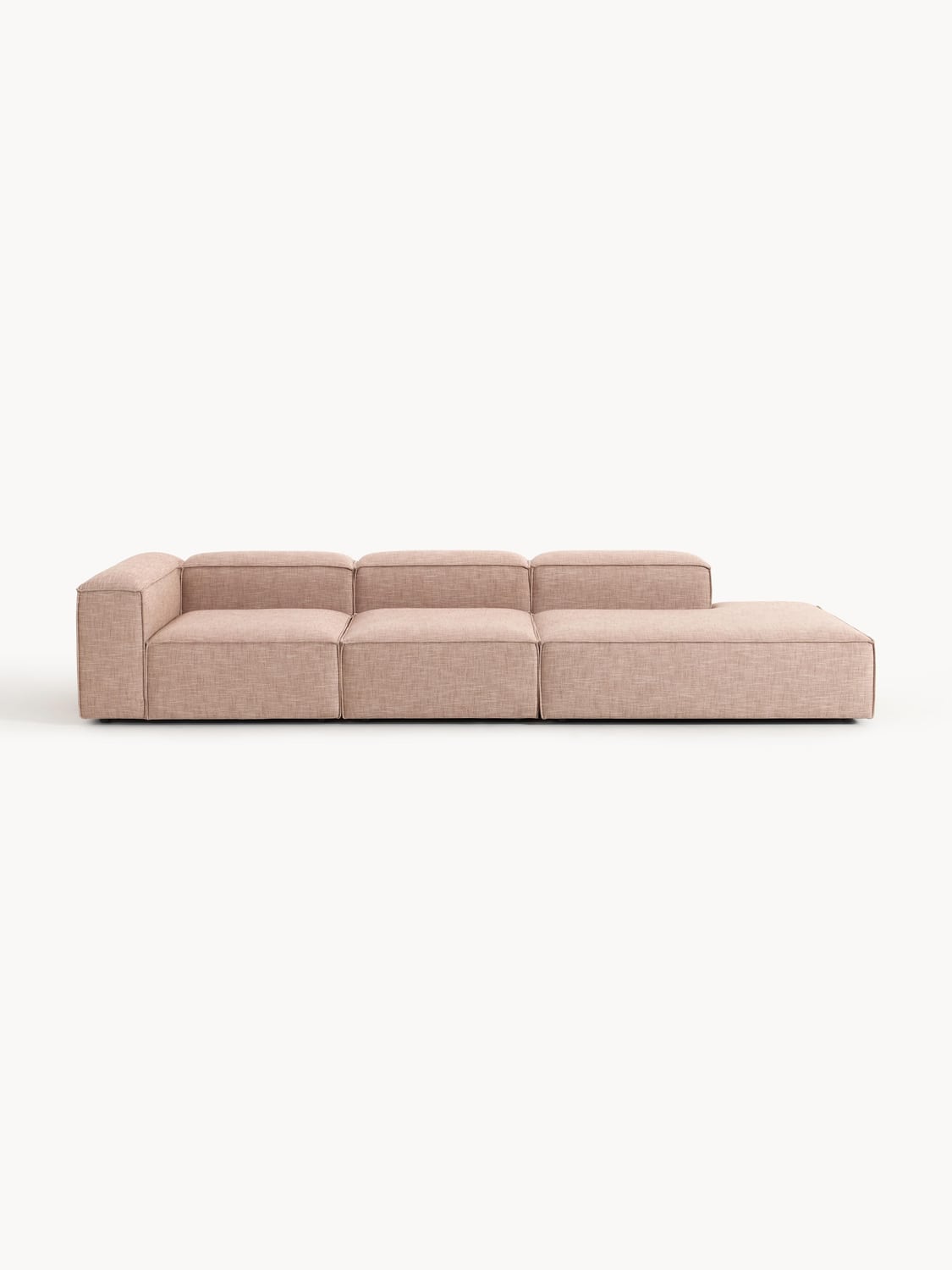 Lennon Modular XL Ottoman in Linen Blend — Pink