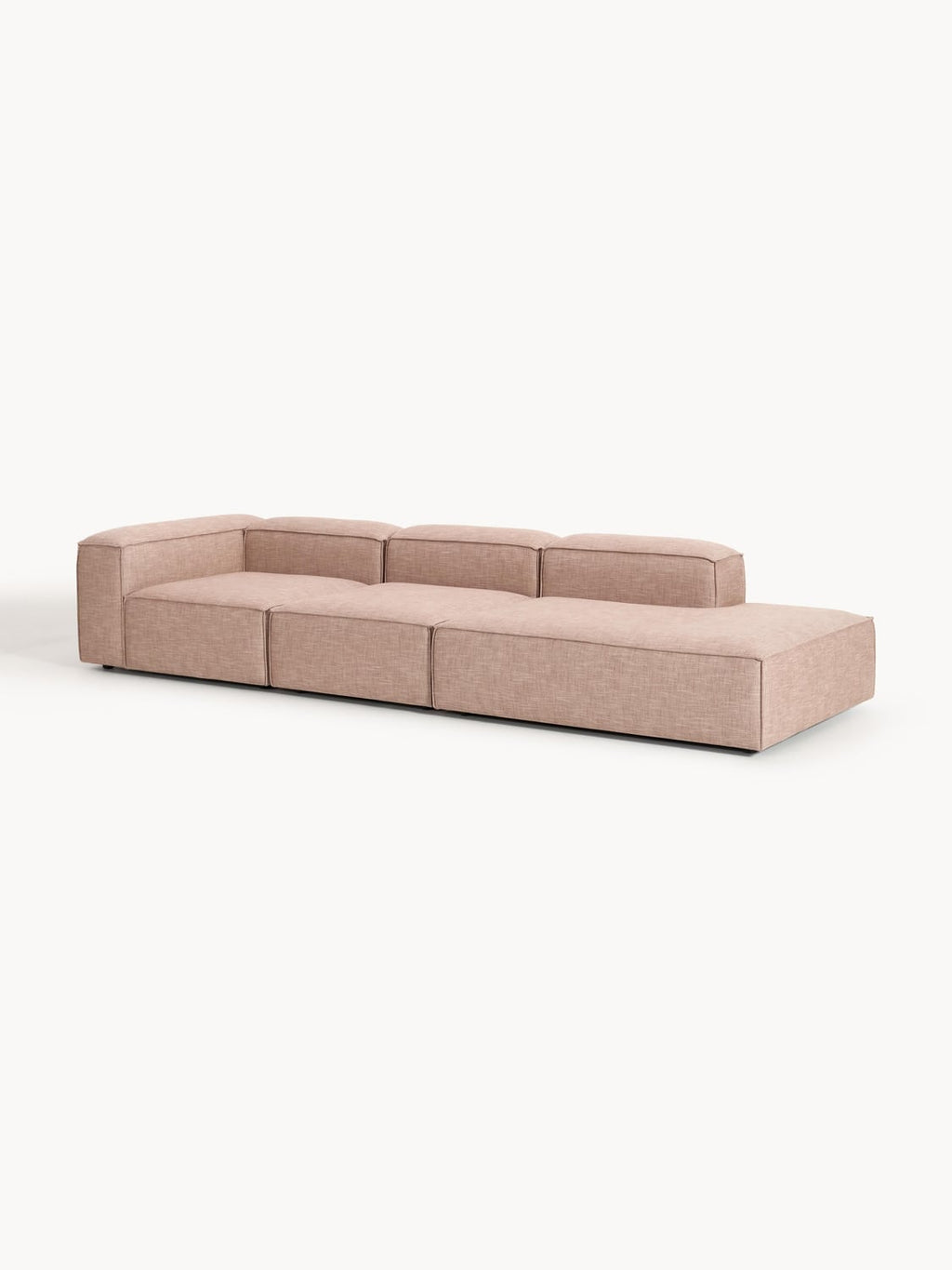Lennon Modular XL Ottoman in Linen Blend — Pink