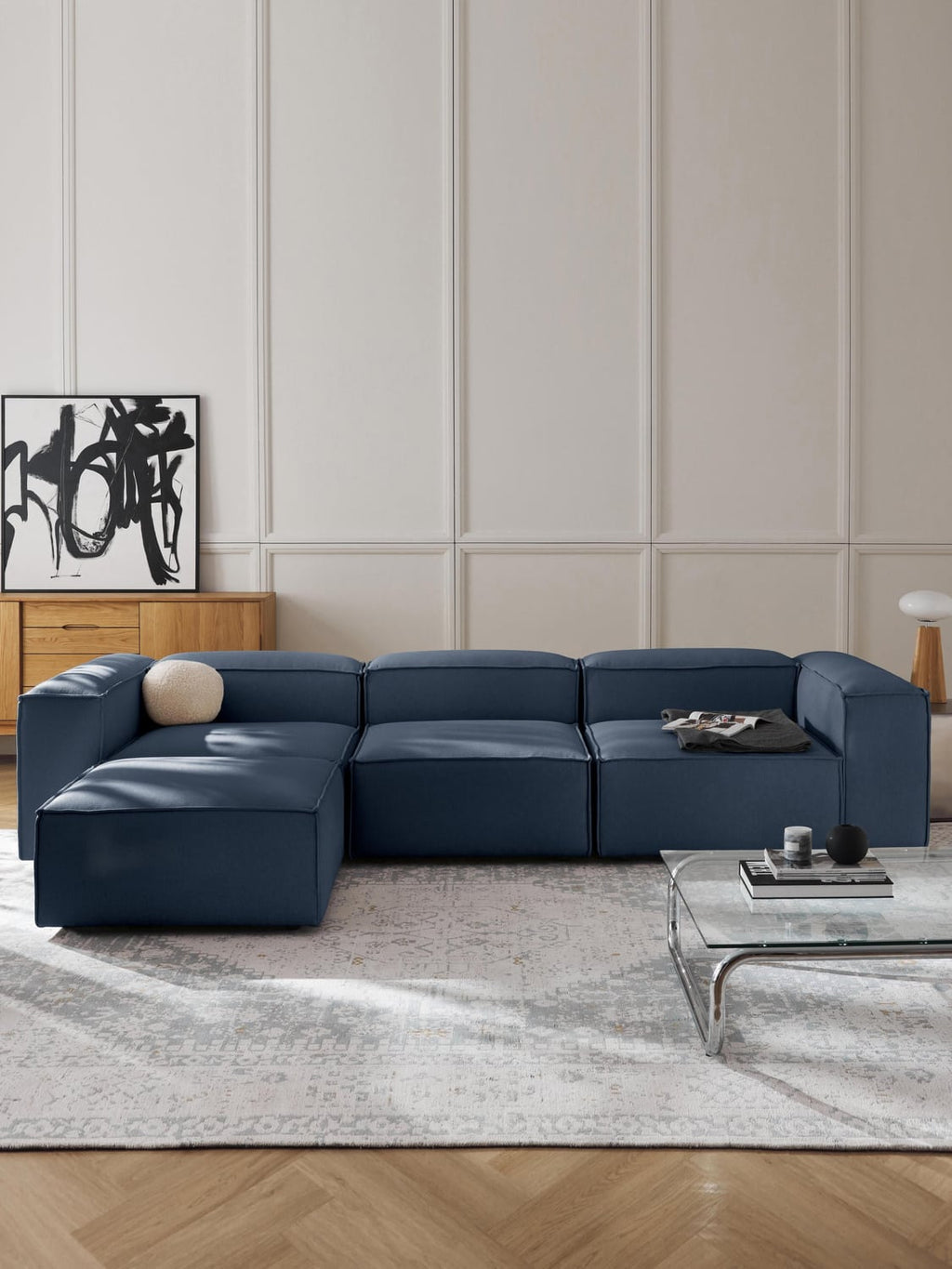 Lennon Sofa Ottoman — Petrol