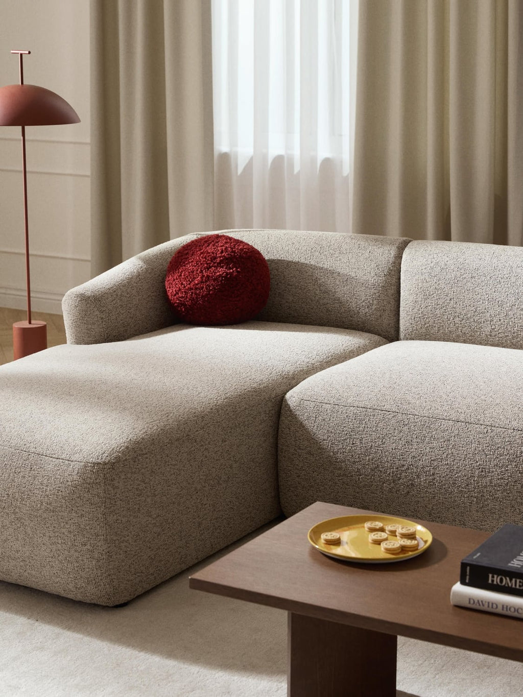 Sofia Bouclé-Chaise-Corner Module — Sage