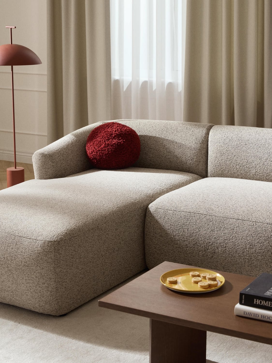 Sofia Bouclé-Chaise-Corner Module — Sage