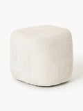 Wolke Tall Ottoman in Teddy Bouclé — Off-White