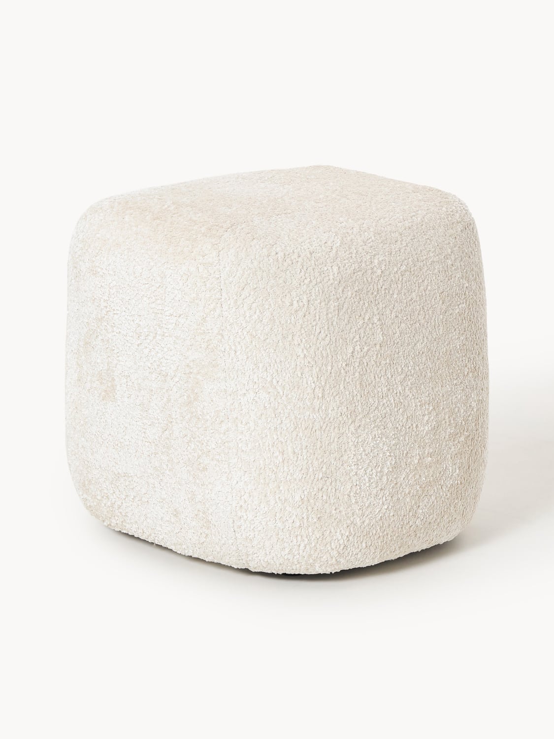 Wolke Tall Ottoman in Teddy Bouclé — Off-White