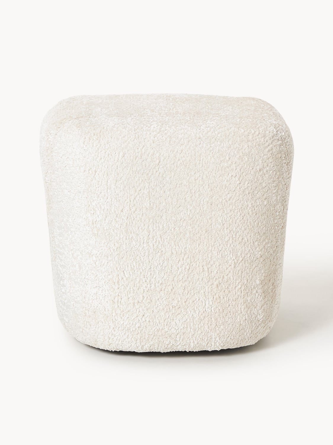 Wolke Tall Ottoman in Teddy Bouclé — Off-White