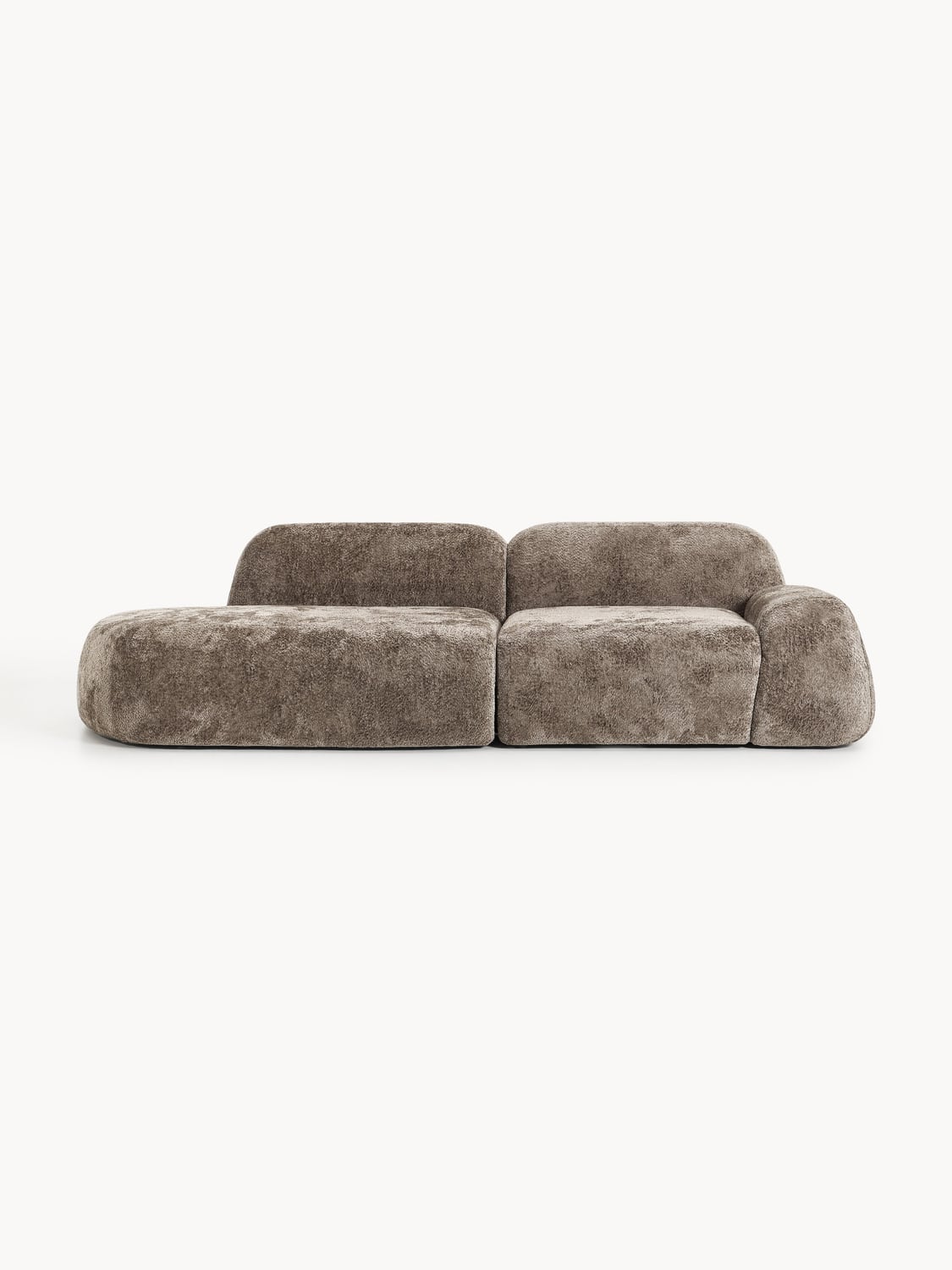 Wolke Modular Teddy Bouclé-Chaise (3-seater) — Taupe