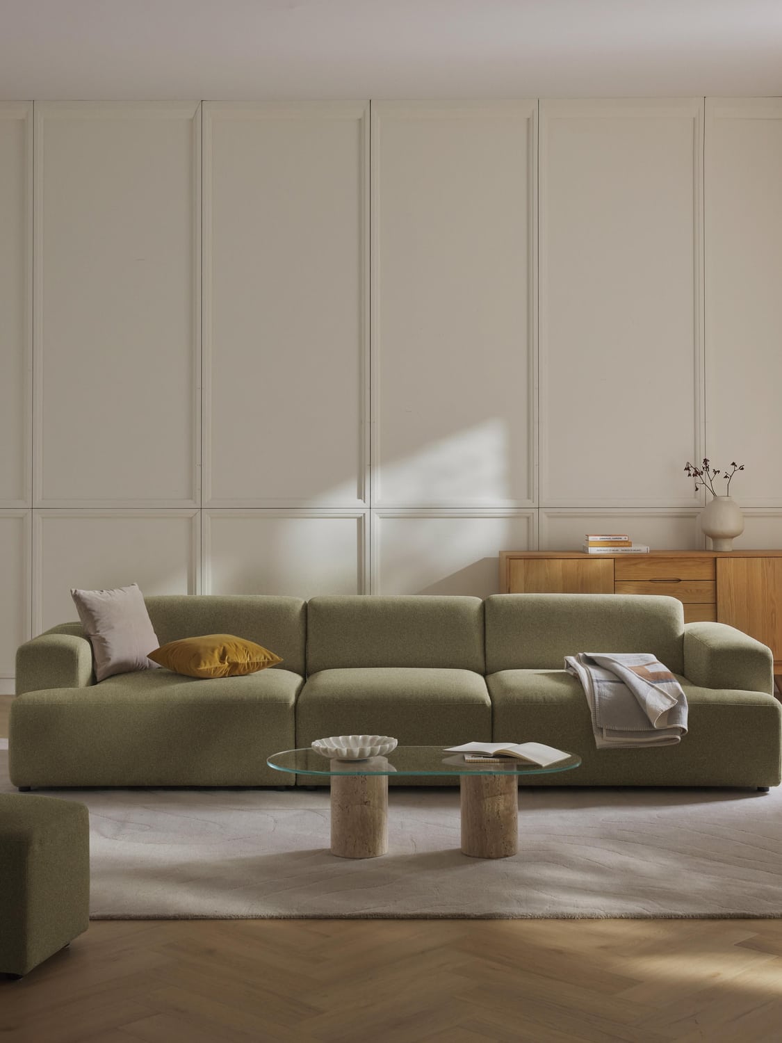Melva Sofa (4-seater) — Olive