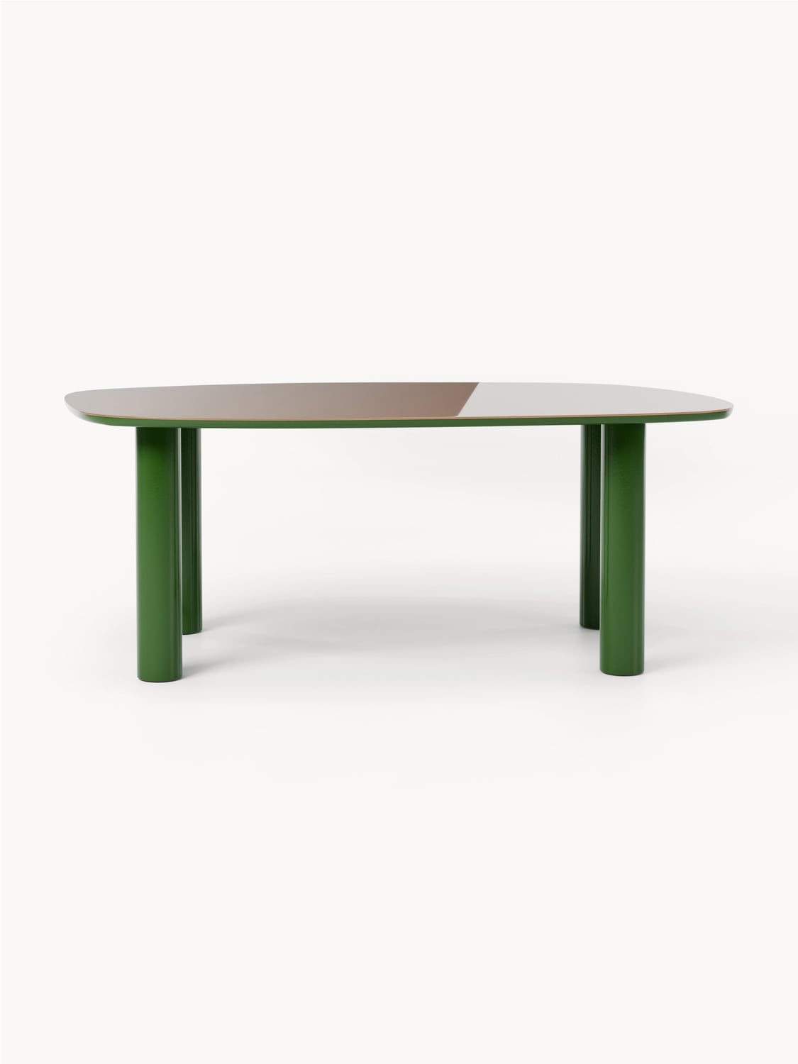 Beni Organic Dining Table with Glass Top, 200 x 110 cm — Sage