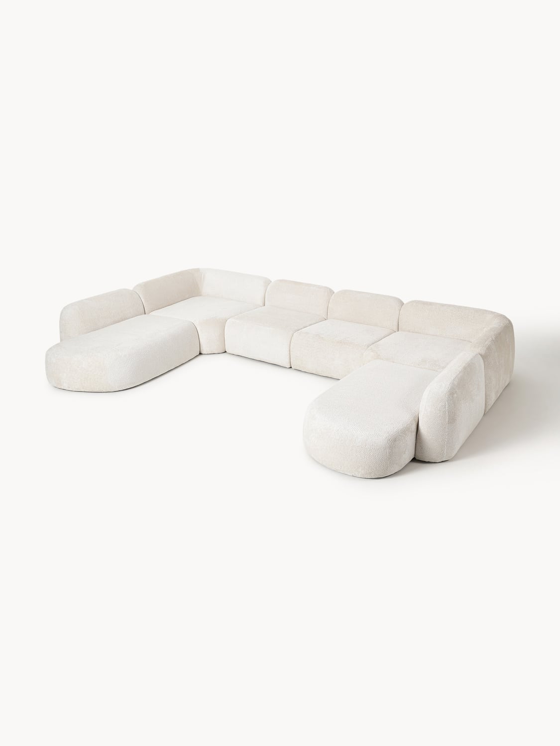 Wolke XL Modular Teddy Bouclé Sofa — Off-White