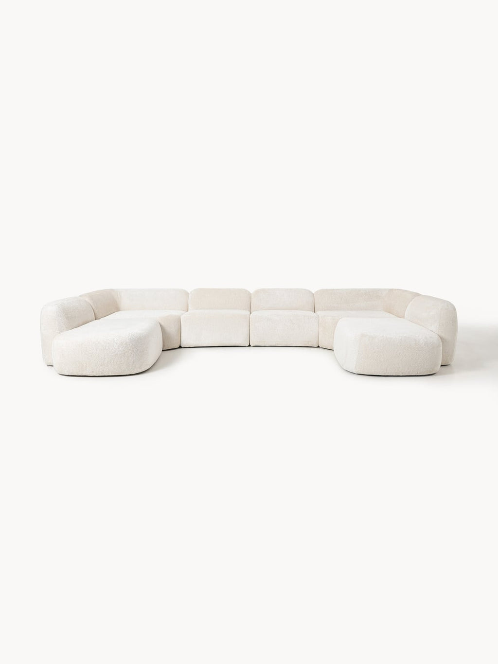 Wolke XL Modular Teddy Bouclé Sofa — Off-White