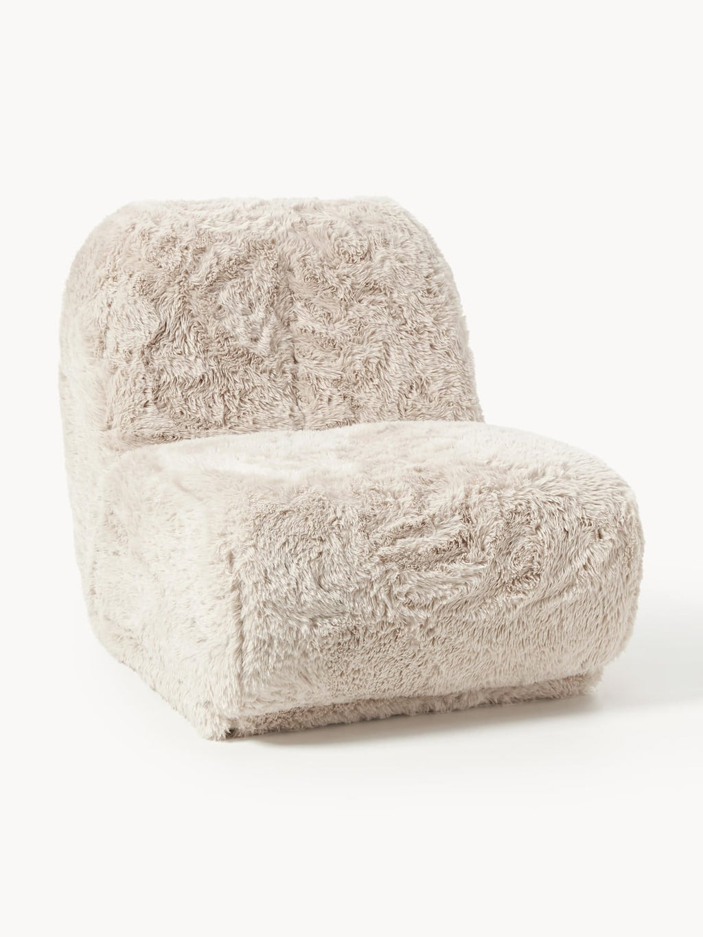 Emie Lounge Chair in Faux Fur — Beige