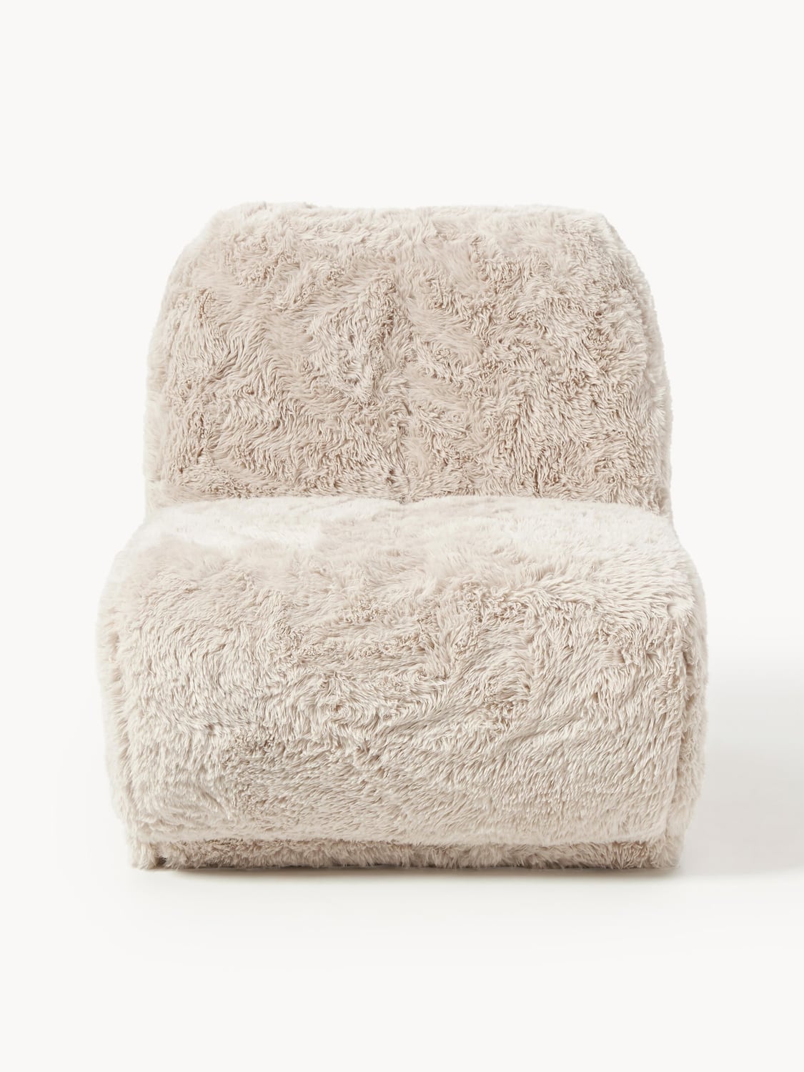 Emie Lounge Chair in Faux Fur — Beige