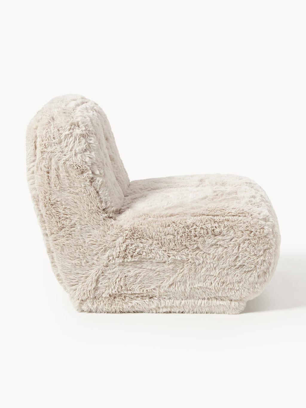 Emie Lounge Chair in Faux Fur — Beige