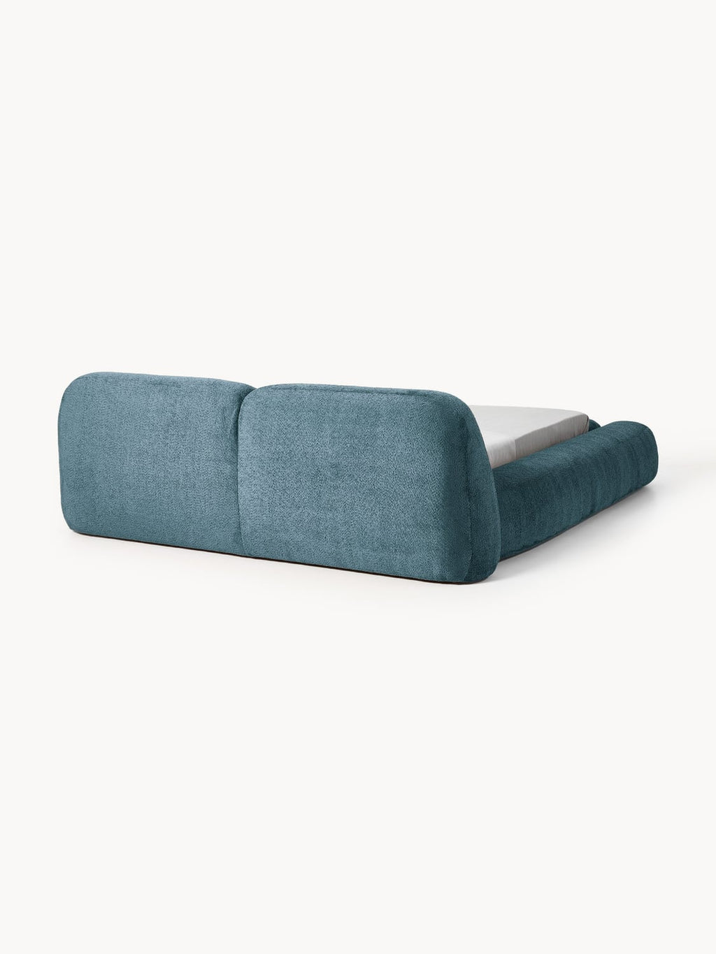 Wolke Upholstered Bed in Teddy Bouclé — Grey