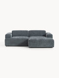 Melva Corner Sofa (3-seater) — Dark Grey