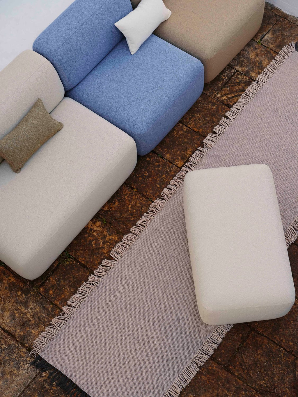 Naomi Garden Ottoman — Blush