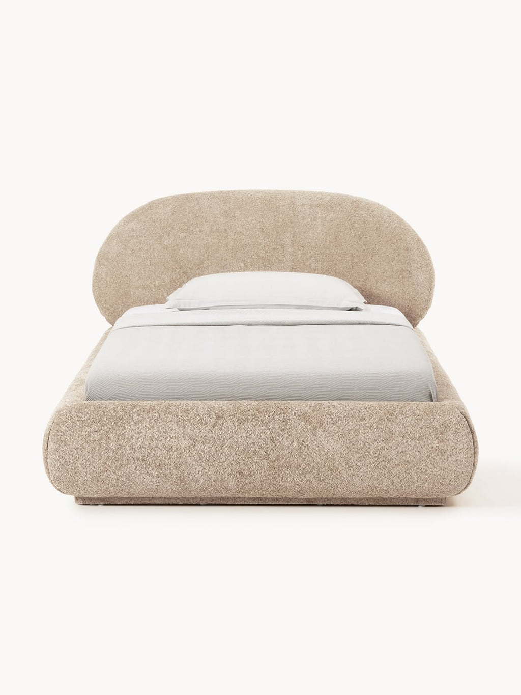 Alba Single Bed in Teddy Bouclé — Oatmeal