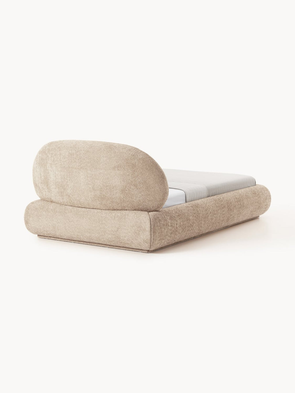 Alba Single Bed in Teddy Bouclé — Oatmeal
