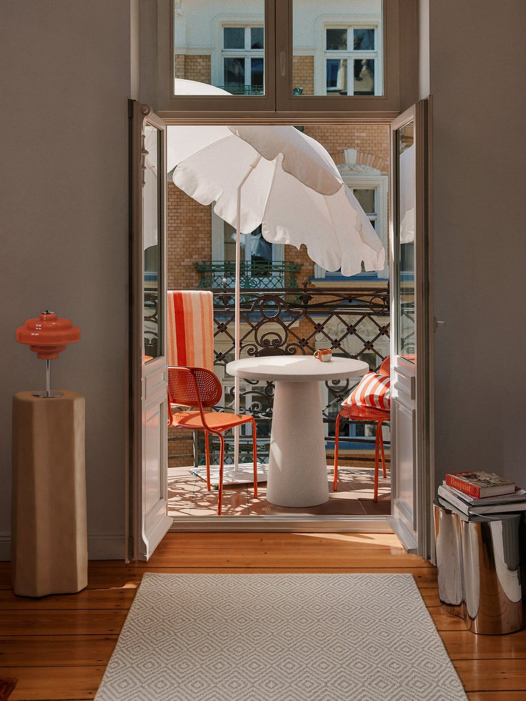 Kim Round Garden Table, in various sizes — Off-White