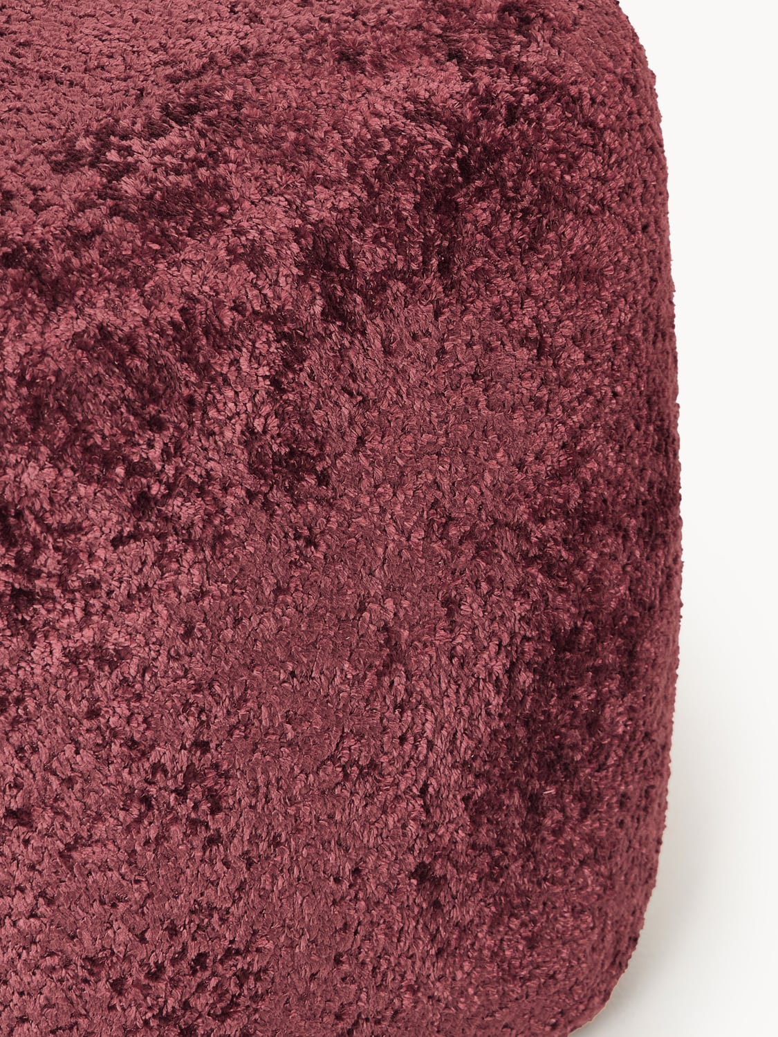 Wolke Tall Ottoman in Teddy Bouclé — Burgundy