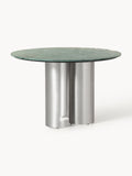Noam Round Dining Table with Marble Table Top, Ø 120 cm — Sage
