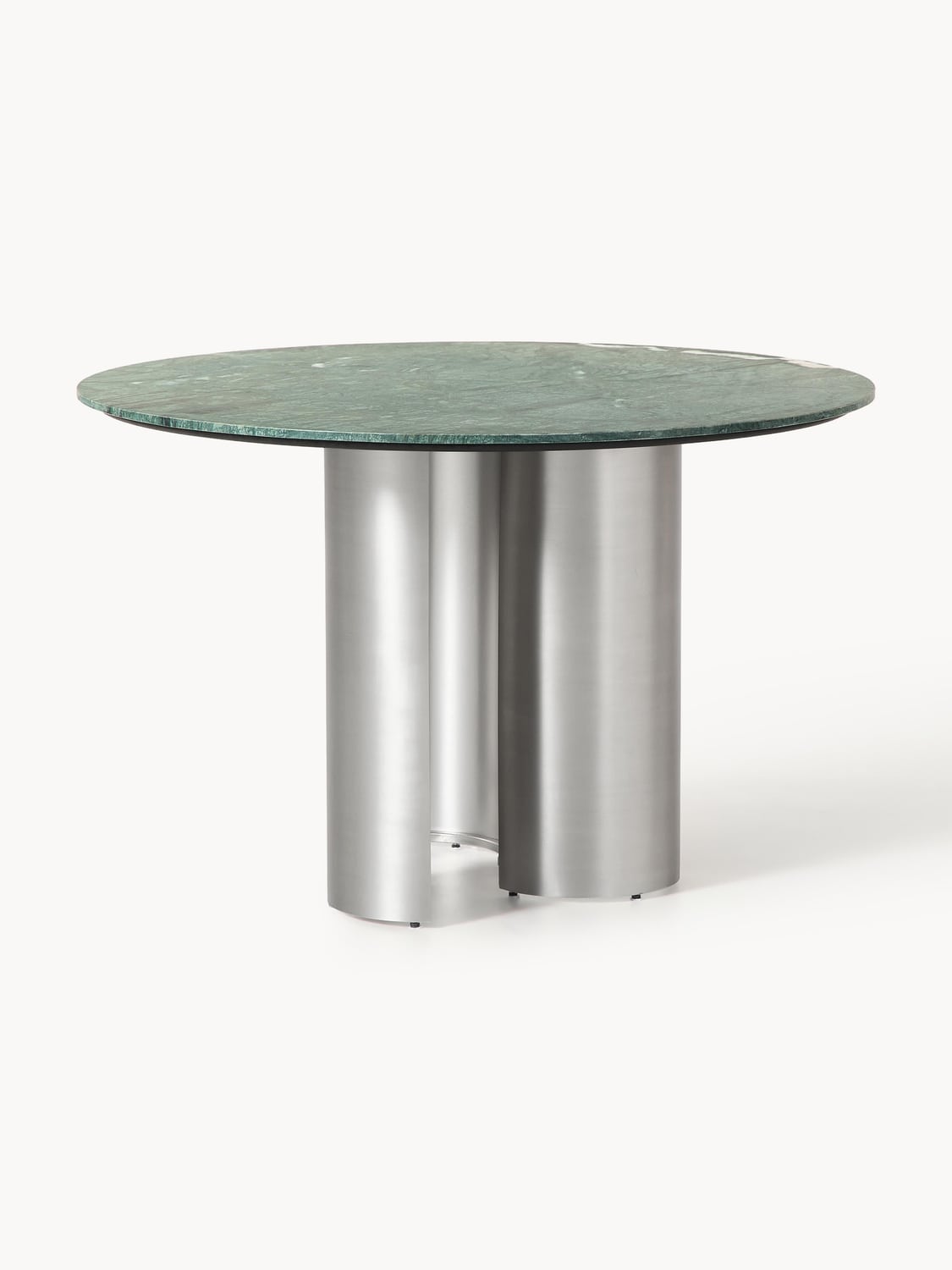 Noam Round Dining Table with Marble Table Top, Ø 120 cm — Sage