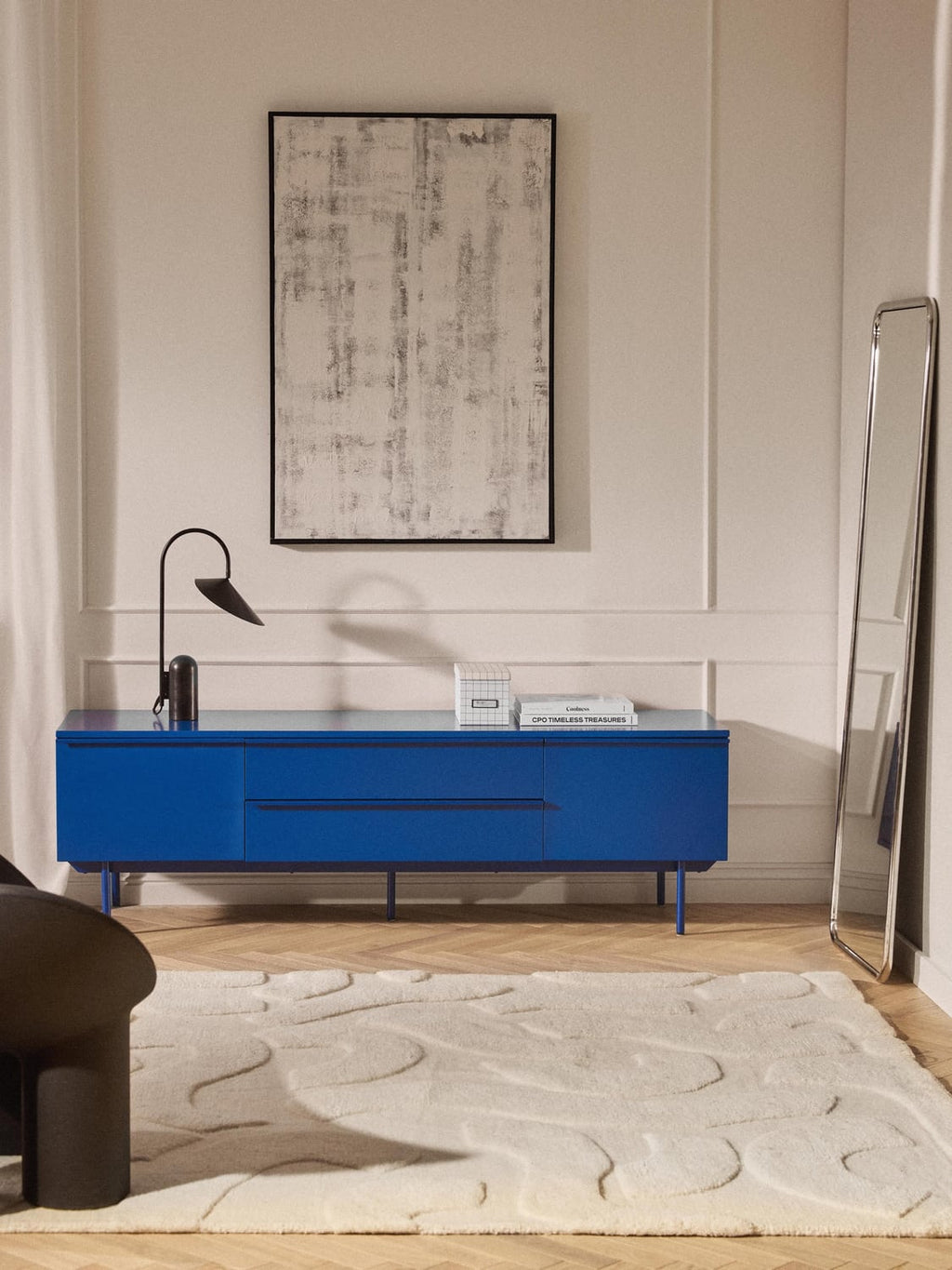 Elona Wood-Lowboard — Blue