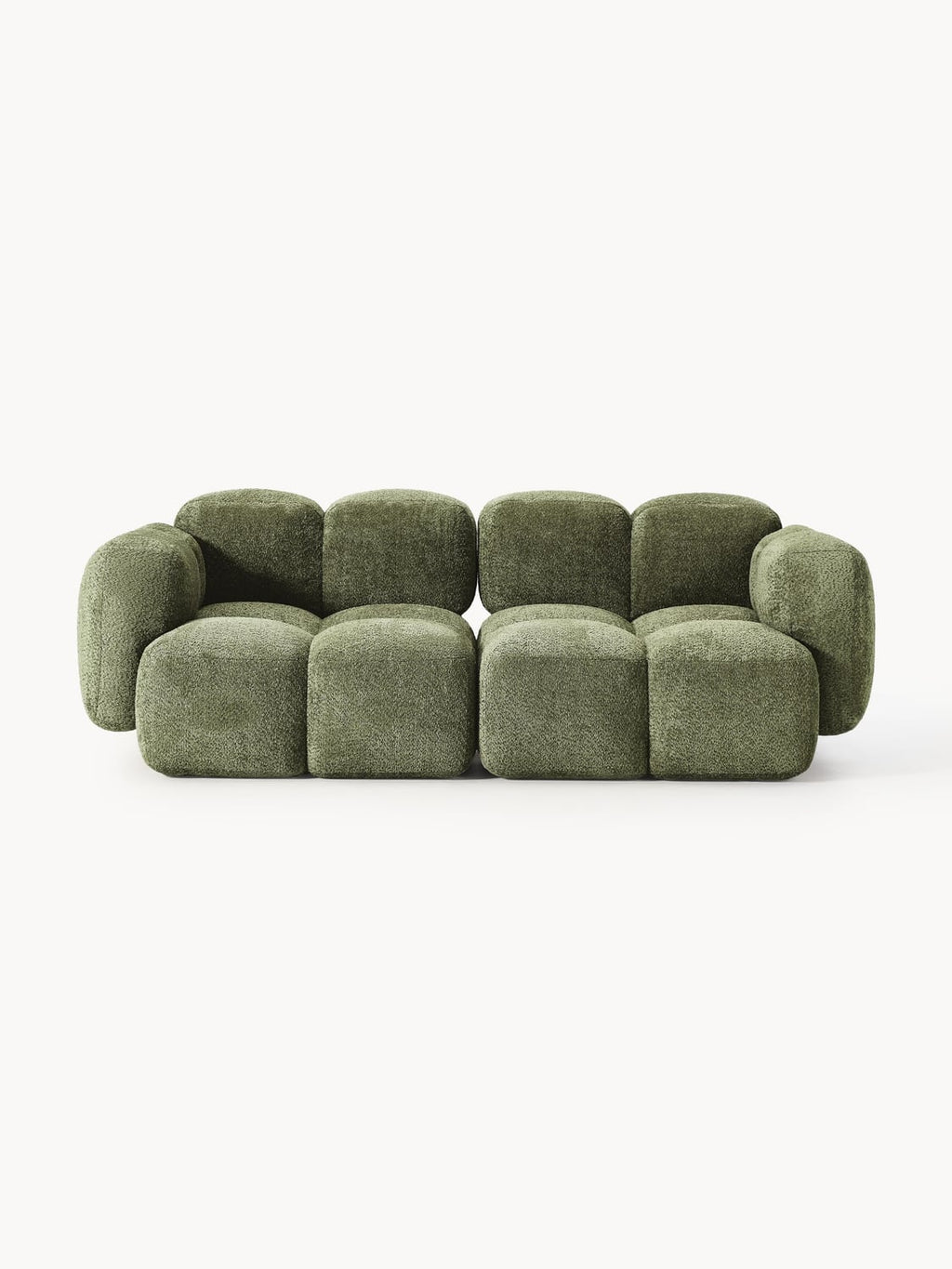 Tayla Modular Sofa (3-seater) in Teddy Bouclé — Olive