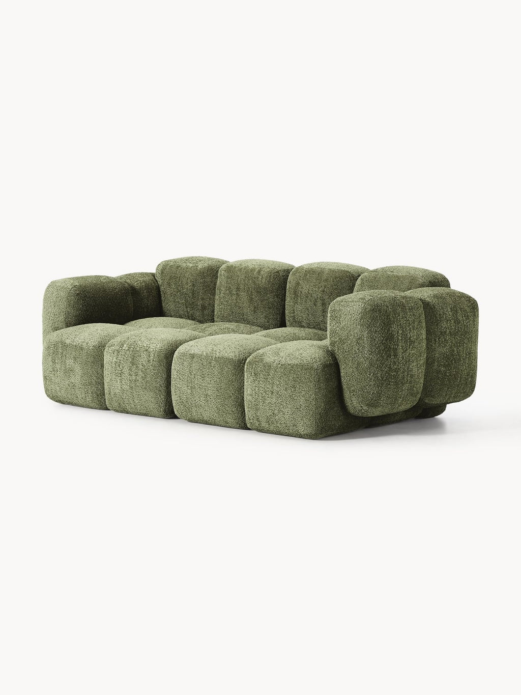 Tayla Modular Sofa (3-seater) in Teddy Bouclé — Olive